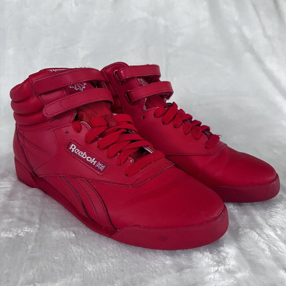 Reebok Women’s Vector Red Freestyle Hi Women's Shoes Sneakers 80’s Style Size 6